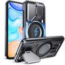 DASFOND Shield Series for Samsung Galaxy S23 Case with Camera Stand Cover [Compatible with MagSafe] Full Body Military Shockproof Protection Heavy Duty Rugged Magnetic Phone Case Galaxy S23, Black