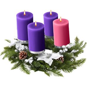 17 Inch Christmas Advent Wreath Candle Holder and Holiday Wreath Centerpiece Decor Table Decoration 4 Candle Holders Artificial for Christmas Season, Candles Not Included (Stylish Color)