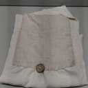 Gxi Beige Linen Curtain Swag for Living Room Button Kitchen Curtain Farmhouse Valance Privacy Rod Pocket Boho Window Tiers for Small Windows Bathroom Bedroom 1 Panel, W79 x L35 inch