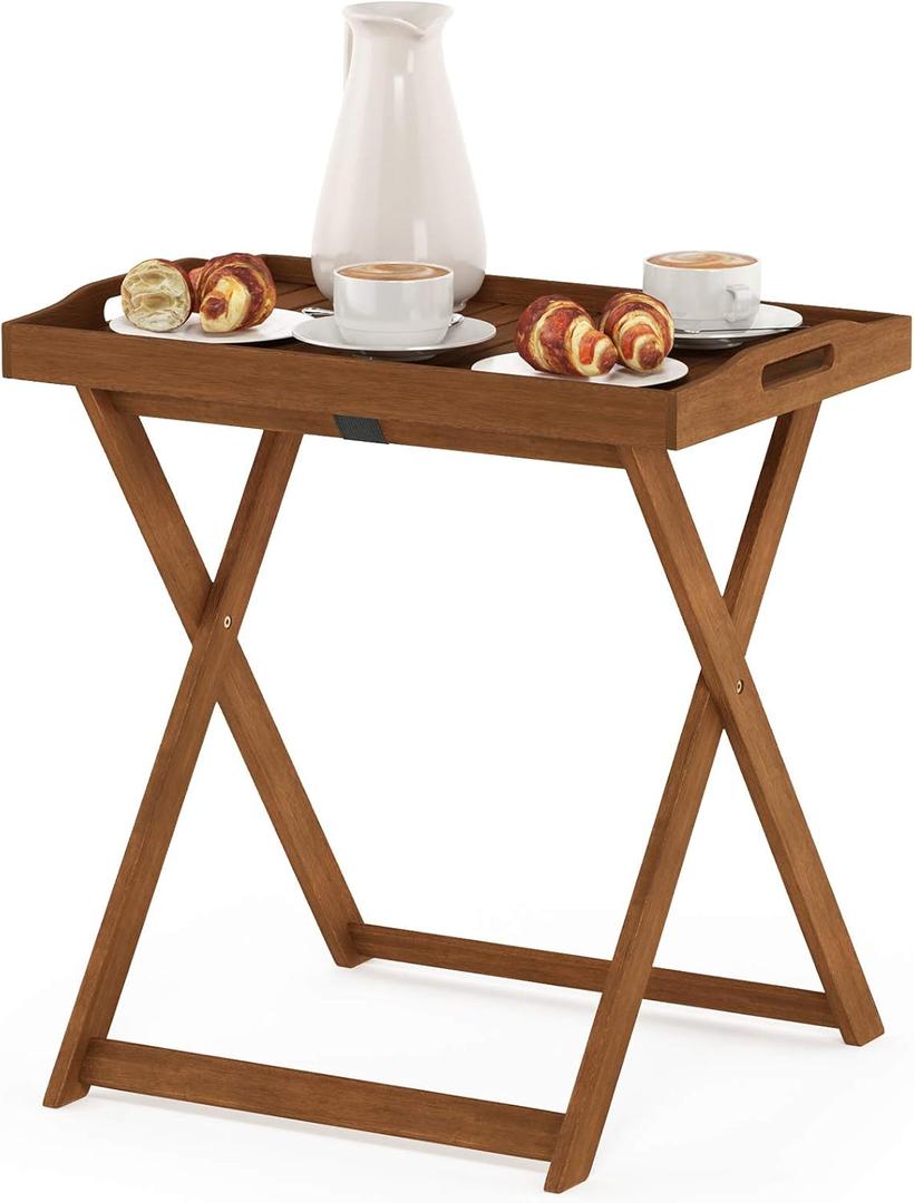 Furinno FG19557 Tioman Outdoor Hardwood Tray Table Large, Natural