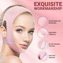 Juskaa Reusable V Line Lifting Mask with Chin Strap for Sleeping,Face Lift Prevent Sagging, Jaw Exerciser,Light pink,M