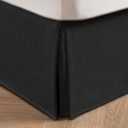 MIYE Pleated Waffle Weave Bed Skirt, Tailored Dust Ruffle 18 Inch Drop Easy Fit, Machine Washable (Black, King - 18" Drop)