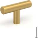 LONTAN 12 Pack Gold Drawer Knobs for Dresser Kitchen Cabinet Knobs Gold Hardware for Cabinets Brushed Brass T Bar Knobs for Dresser BathroomStainless Steel
