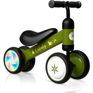 Baby Balance Bike for 1-3 Year  First Birthday Boy Girl Gifts 12-36 Month Mini Bike|Colorful Lighting Wheels|Ride on Toys |Toddler Balance Bike 1-3 Indoor/Outdoor Bike (Green)