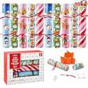 JOYIN 10 Pack Christmas Party Favor Non-Snap Red Deluxe Snowflake Design Party Table Favors with Holiday Party Favor Supplies for Kids and Adults, Christmas Parties, Dinners and Holidays