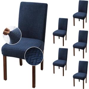 Genina Chair Covers for Dining Room Chair Covers Dining Chair Slipcovers Stretch Kitchen Parsons Chair Cover (Navy Blue, 6 PCS)