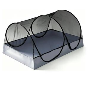 CMINGJ Portable Mosquito Net Foldable Pop-Up Travel Mosquito Net for Bed Free Installation-Suitable for Baby Adults Bedroom, Camping, nap, Patio (Large-Bottom Zipper(Black net))