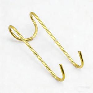 Over The Door Hooks, 4 Pack Heavy Duty Dual Hook Organizer with Non-Slip Rubber, Gold, for Bathroom, Bedroom, Kitchen, Space-Saving Towel Hanger