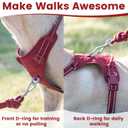 No Pull Dog Harness, Reflective Puppy Vest for Small Medium Large Sized Dog(Burgundy Red,M)