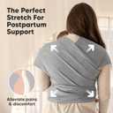 KeaBabies Baby Wrap Carrier - All in 1 Original Baby Carrier Newborn to Toddler Sling, Easy to Wear, Hands Free Bonding, Lightweight, Breathable Infant Wraps, 7-35 Lbs (Classic Gray)