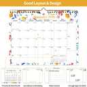 2 x 2026 Calendar 18 Monthly Wall Calendar Runs from January 2026 until June 2027 Spiral Binding Hanging 11.5" x 14.7" Thick Paper with Julian Dates and Block for School OfficeFlower