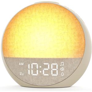 Sunrise Alarm Clock, White Noise Sound Machine with 30 Soothing Sounds, Dimmable Night Light, Natural Sunlight Lamp Gentle Wake Up Light for Bedrooms, Kids, Heavy Sleepers Adults, Baby, Ideal for Gift