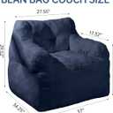 Cvortll Blue Bean Bag Chairs Ultra-Soft Faux Fur Large Bean Bag Chair Couch - Plush Memory Foam BeanBag Chair with Filling, Bedroom Comfy Chair for Adults, Teens, Kids (Blue)