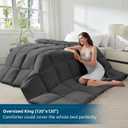 STWIENER Soft Oversized King Comforter 120"x120" California King Cal King Extra Large Lightweight Quilted Down Alternative All Season Fluffy Breathable Microfiber Grey