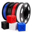 AMOLEN PETG Filament 1.75mm,PETG 3D Printer Filament Bundle, Black, White, Red, Blue Filament,3D Printing Filament Bundle,250g X 4 Spools 4 Colors Multi Color Bundle
