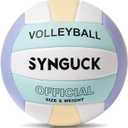 SYNGUCK Size 5 Volleyball,Official Soft Indoor Outdoor Volleyballs Sports Training Game Play Ball for Youth, Teenager, Adult (Blue+Purple)
