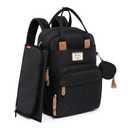 RUVALINO Diaper Bag Backpack, Multifunction Travel Pack Maternity Baby Changing Bags, Large Capacity, Waterproof, Black