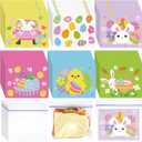 Fuyoooo 120 Pcs Easter Zipper Sandwich Bags with Stickers Plastic Snacks Candy Gift Bags for Easter Chocolate Biscuits Holiday Theme Party Family Festival Activities