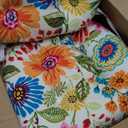 Pillow Perfect Bright Floral Indoor/Outdoor Chairpad with Ties Reversible, Tufted, Weather, and Fade Resistant, 15.5" x 16", Blue/Purple Gregoire 2 Count