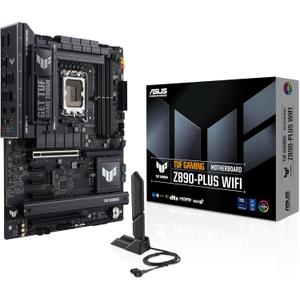 ASUS TUF Gaming Z890-PLUS WiFi Z890 LGA 1851 ATX Motherboard, Intel Core Ultra Series 2 Ready, Advanced AI PC-Ready, 16+1+2+1 Stages, DDR5, PCIe 5.0, Thunderbolt 4 Type-C, 4X M.2, Wi-Fi 7, 2.5Gb