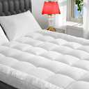 D & G THE DUCK AND GOOSE CO King Mattress Topper, Extra Thick Pillowtop, Cooling Plush Mattress Pad Cover for Back Pain Relief, Soft Down Alternative Fill Mattress Protector 76x80