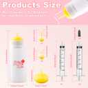 Xuanda Kitten Bottle Feeding kit with Feeding Nipple and Syringe, Soft Silicone Nursing Pet Feeding Bottle, Ventilation Valve Resistant Tearing for Small Puppies, Kittens, Rabbit (M Nipple-Yellow)