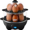 Dash Deluxe Egg Cooker - Boiler, Poacher & Steamer - Includes Measuring & Recipe Guide - Dishwasher Safe - BPA Free - Holds 12 Eggs, Black