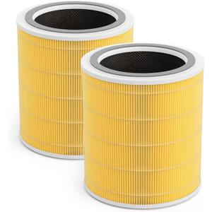 Replacement Filter Compatible with LEVOIT Model Core 400S, Core 400, Part# Core 400s-RF, 400S-RF-PA | 2-Pack Yellow