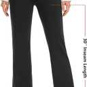 Stelle Women 28"/30"/ 32" Bootcut Dress Pants Business Casual Work Pants with Pockets Pull On Regular Slacks for Office (Black)