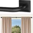 Room Darkening Curtain Rods for Windows 28 to 48Inches2.33-4Ft, Wrap Around Blackout Curtain Rods, Adjustable Heavy Duty Drapery Rods,Black