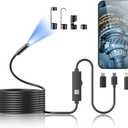 Endoscope Camera with Light,1920P HD Borescope Tools with 8 Adjustable LED Lights, Endoscope with Semi-Rigid Snake Camera, IP67 Waterproof Inspection Borescope for iOS and Android-32.8ft Single Lens