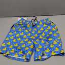 FT FENTENG Boys Swim Trunks with Compression Liner, Boy's Bathing Suit Boy Swimming Trunks Cartoon Blue Duck Boy Board Shorts Swimwear, Quick Dry 4 Way Stretch Beach Shorts for Boys Swimsuit, XL