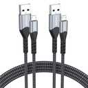 FEMORO Micro USB Cable 6ft Pack of 2, USB Type A to Micro USB 2.0 Charger Cables 480Mbps Data Transfer & 13W Charging Android Cord for MicroUSB Kindle PS4 Smartphone Tablet Bluetooth Speaker MP3