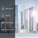 2 x Window Privacy Film One Way Mirror Reflective Window Film See Out Not in Sun Blocking Heat Control Anti UV Window Tint for Office Home Door(Black-Silver, 17.5 Inch x 6.5 Feet)