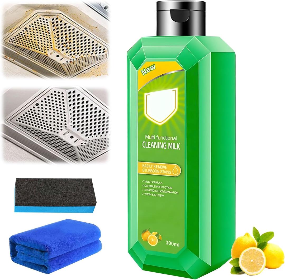 Cleaning Milk House Cleaner,Powerful Multifunctional Concentrated Cleansing Lotion,Effective Cleaning Milk for Household Kitchen to Heavy Oil Stains,Multi-purpose Oils Stain Cleaner300ml/10.6oz