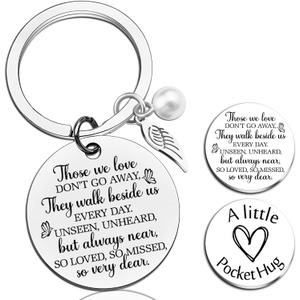 2 x Mothers Day Fathers Day Gift For Daughter Son Sympathy Memory Gifts For Loss Loved Ones Inspirational Gifts (Silver)
