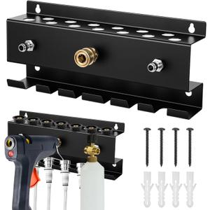Wall Mount Pressure Washer Holder, Metal Storage Rack Car Wash Accessories Organizer for Foam, Wand, and Nozzle Tips, Fits 1/4 Inch Quick Connect