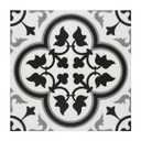 Peel & Stick SPC Vinyl Self-Adhesive Flooring - 9x9In Black & White Encaustic Patterned Groutless Backsplash - 16 Tiles, 9.12 Sq Ft