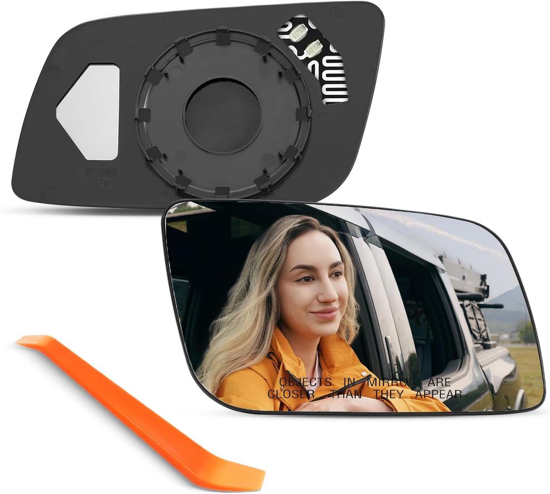 Compatible with 1985-2005 Chevrolet Chevy Astro, GMC Safari Passenger Side Mirror, Right Side Mirrors Replacement Glass with Backing Plate, Power Heated
