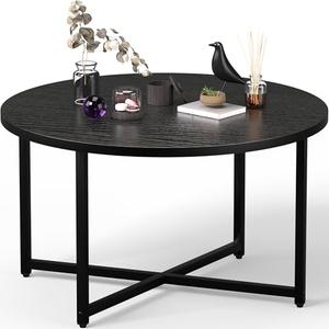 Amazon.com: FAMIDGE Round Coffee Table, Modern Design Living Room Tables for Indoor & Outdoor, Black Coffee Table for Family & Office Use, Outdoor Coffee Table Round, Large Black (31.5" D x 17.7" H) : Home & Kitchen