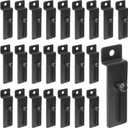 JaGely 30 Pcs Metal Slatwall Hooks 3 Inch Commercial Slatwall Utility Notch Hooks Picture Hanger for Pegboard Photo Frame Display Painting Art Accessories (Black)
