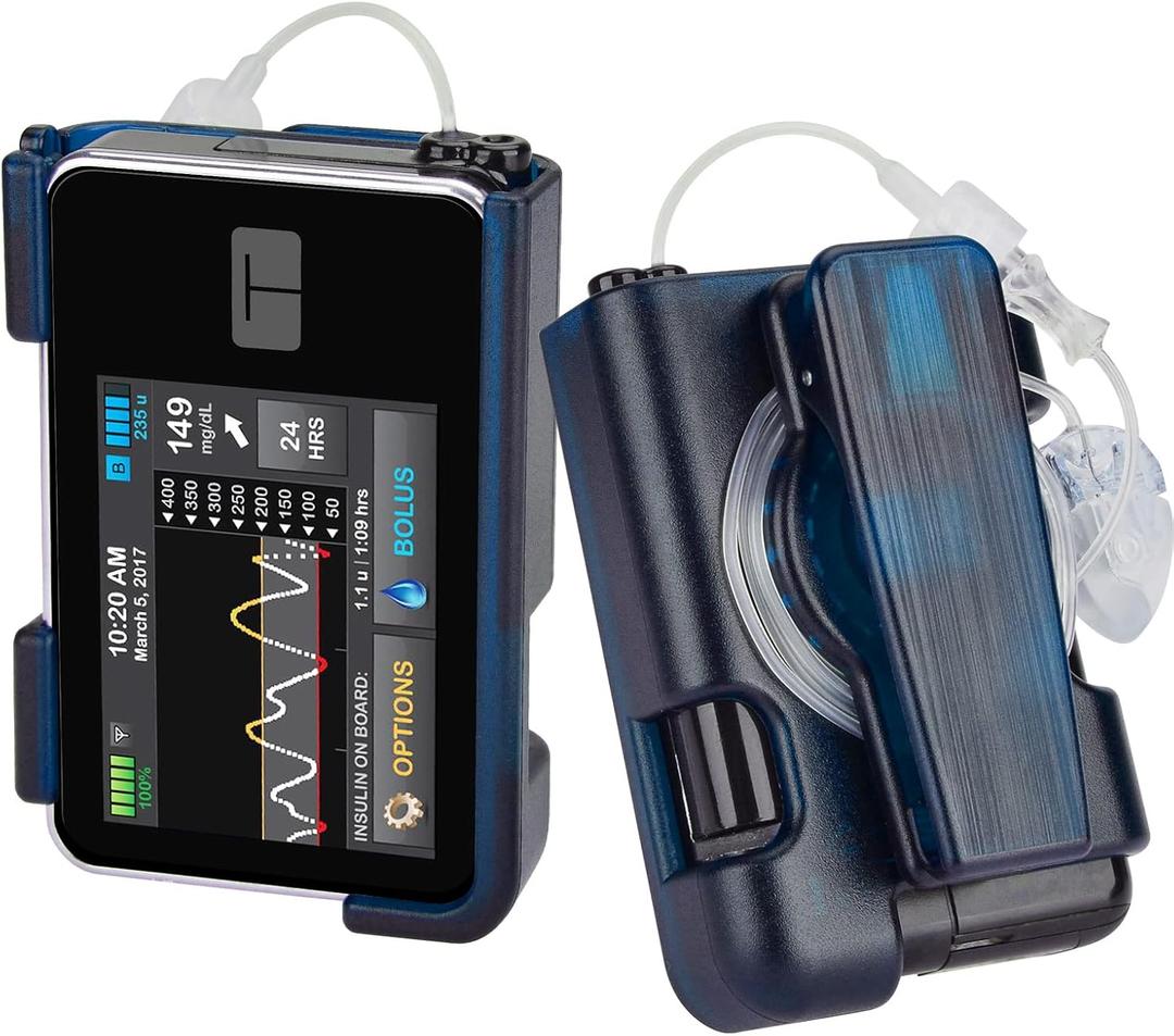 Healvaluefit Tslim x2 Pump Case with Clip, Tandem Tslim Pump Case with 360 Rotatable Clip, Tandem Tslim x2 Pump Accessories, Friendly to Screen Protector, Compatible with t:Slim, t:Slim G4 (Blue)