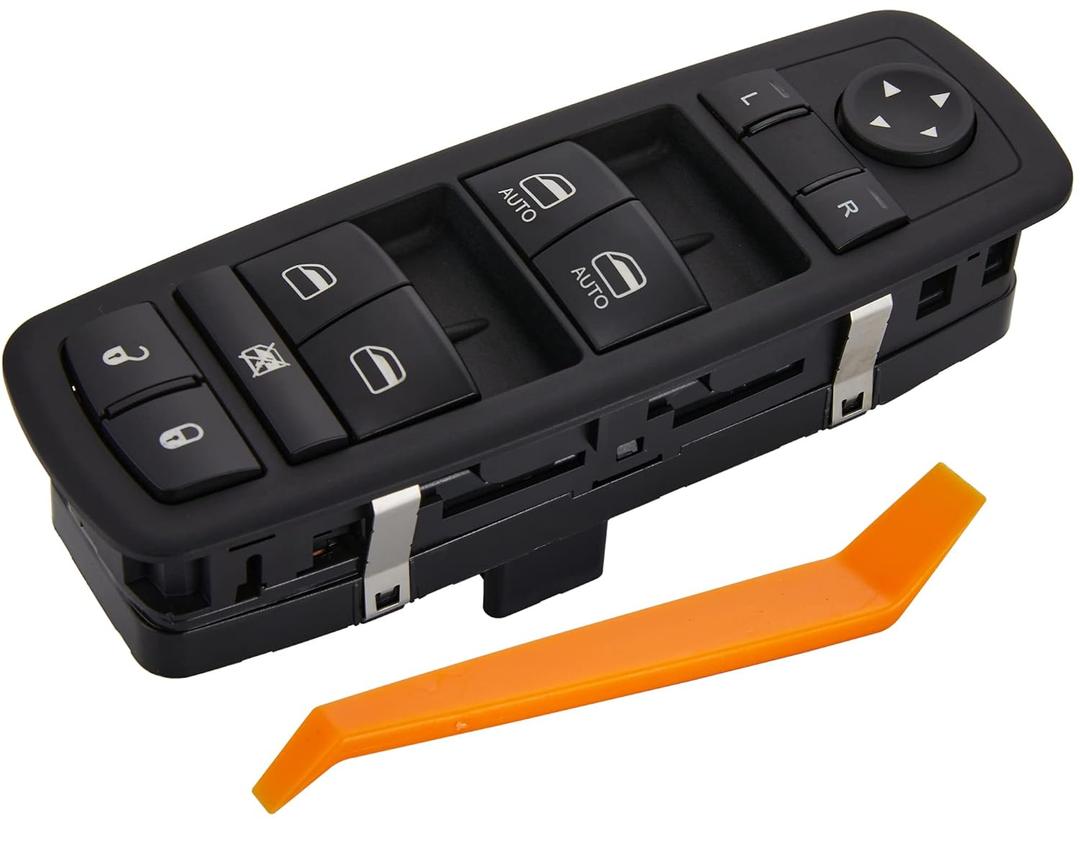 ZAPOSTS 3+0 Metal PINS Power Window Switch.Fits for2012-2017 Dodge Grand Caravan,2012-2016 Chrysler Town & Country Driver Side Control Door Vidrios Master Switch.68110871AA.(Green Light)