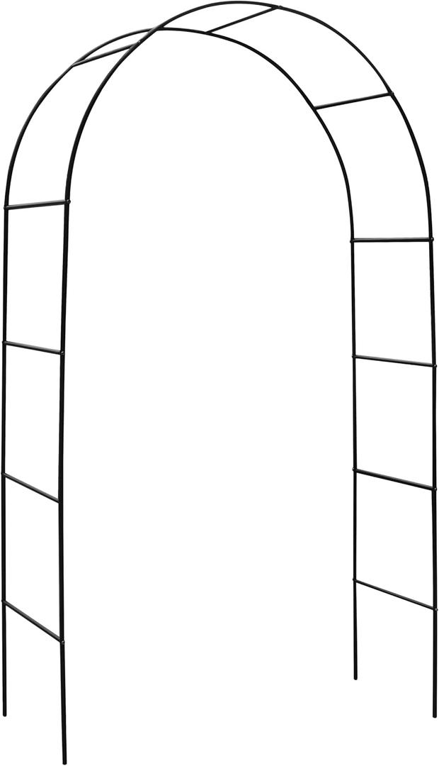 Skypatio Outdoor Flower Garden Arch Trellis 7.8Ft High x 4.6Ft Wide, Metal Garden Pergola Arbor for Climbing Plants, Black