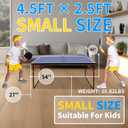 Portable Ping Pong Table 4.5FT/6FT/9FT Foldable Compact Space-Saving Design, Multi-Use Table Tennis Table for Kids Teens Adults Indoor/Outdoor Game