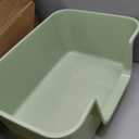 Large Cat Litter Box with High Sides for Indoor Cats,Low Entry Open Top Cat Litter Pan for Kittens,Big or Senior Cats,High Wall Easy Cleaning Anti-Splashing cat Litter Tray (Green)