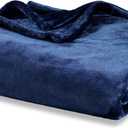 Berkshire Blanket Classic VelvetLoft Solid Throw Blanket, Lightweight Soft Fuzzy Plush Throw Blanket for Bed and Couch, Dress Blues, 50x60 Inches