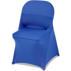 VEVOR Chair Covers, Polyester Spandex Chair Cover, Stretch Slipcovers for Wedding Party Dining Banquet Flat-Front Chair Covers (Royal Blue-c, 50PCS)