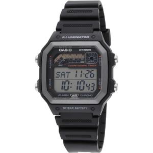 Casio WS1600H Series | Mens Watch | Sports Design | Stopwatch | Countdown Timer | LED Light with Afterglow | 100M WR | Daily Alarm | Auto Calendar | World Time | 10 Year Battery