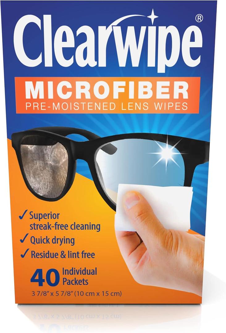 ClearWipe Microfiber Wipes, White, 40 Count